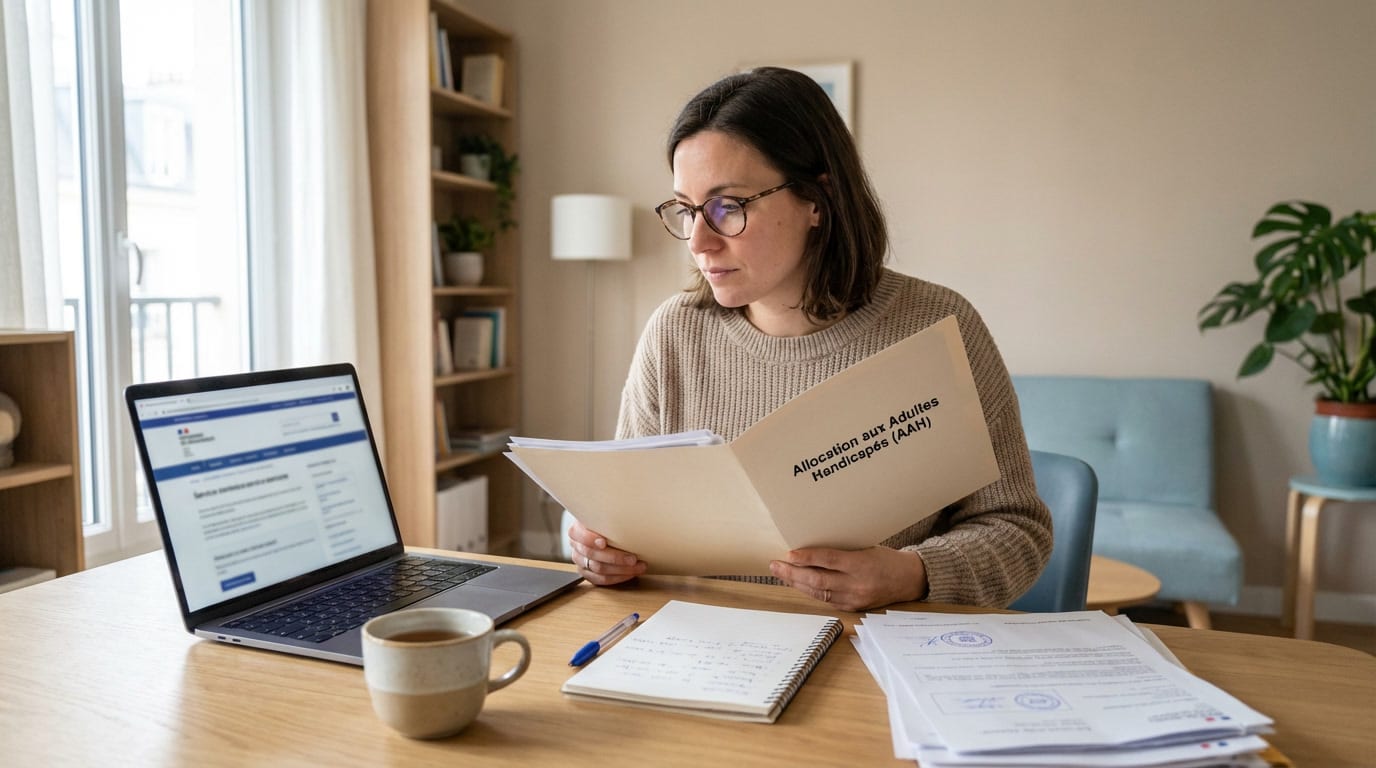 Dossier administratif de désinscription Pôle emploi consulté par une personne bénéficiaire de l'AAH